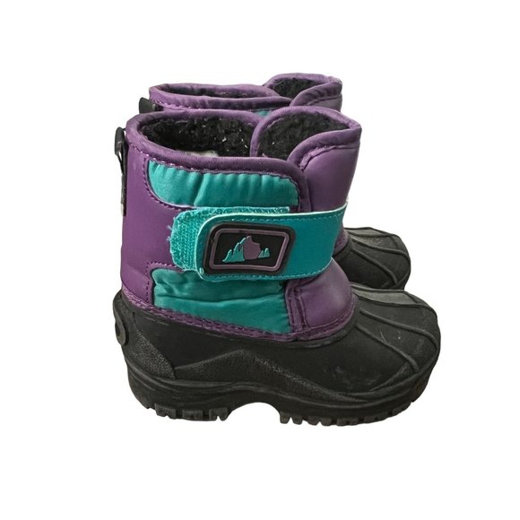 Insulated Winter Snow Boots Purple and Blue Size - Picture 3 of 7